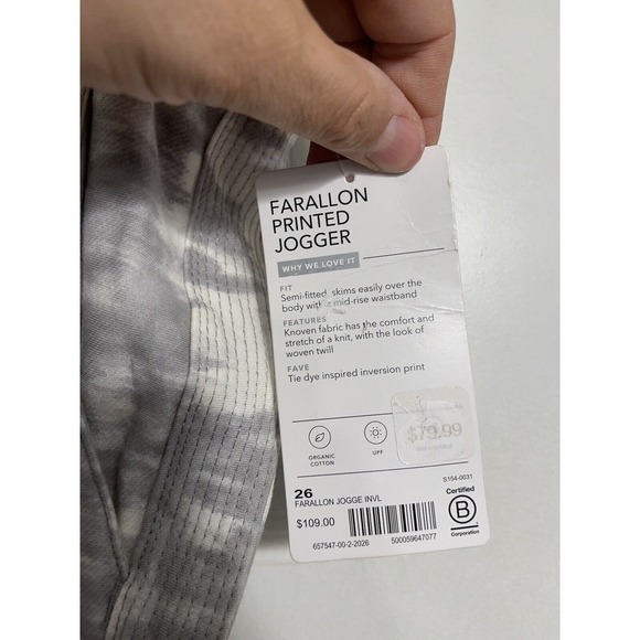 Athleta Farallon Printed Jogger Size 26 Plus Tapered Ankle Pockets, Drawstring - Picture 5 of 14